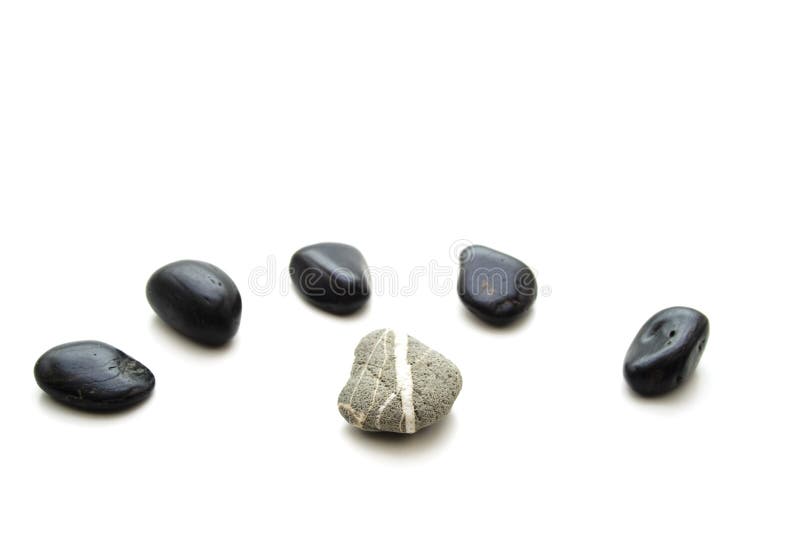 Gray Stone with Stripe and Black Stones Stock Image Image of white