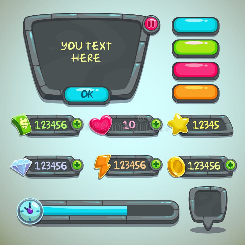 Gray stone user interface royalty free illustration