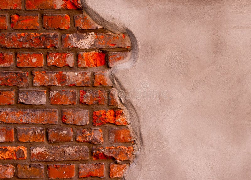 Gray Stucco on a Brick Wall Stock Image Image of structure, concrete