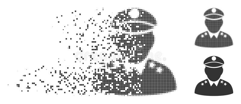 Fractured Pixel Halftone Army General Icon royalty free illustration