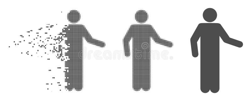 Shredded Pixel Halftone Invitation Pose Icon royalty free illustration