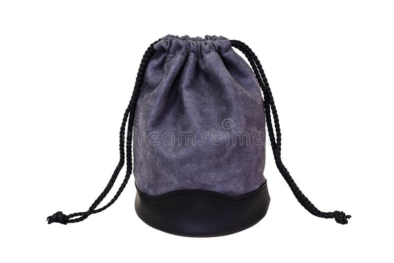 Gray Velvet Bag on White Background Stock Photo - Image of sack ...