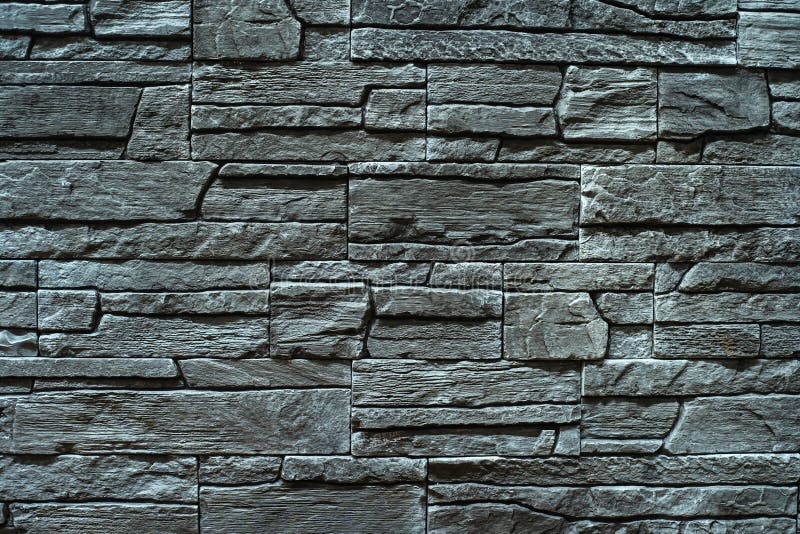 Gray Wall Made of Decorative Stone. Facing Material for Various Surfaces Stock Photo Image of