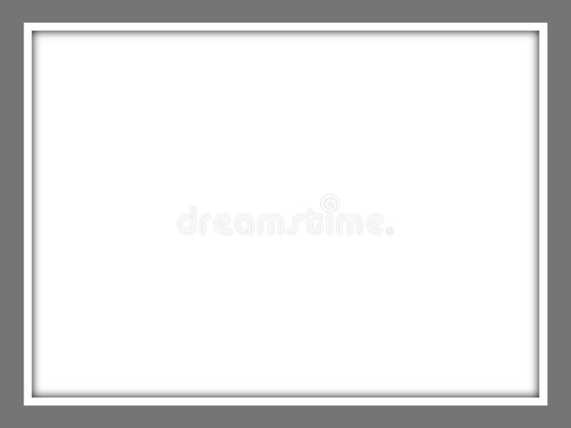 Gray and White Borders Frame Isolated on White Background Stock