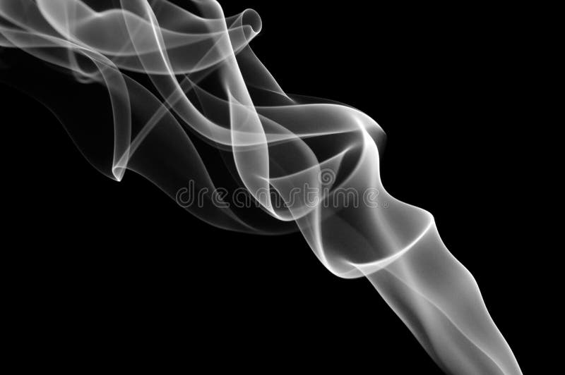 Gray and white smoke on the black background.