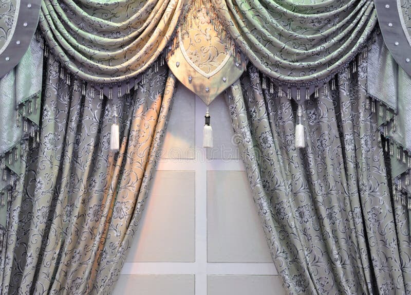 Gray window curtain