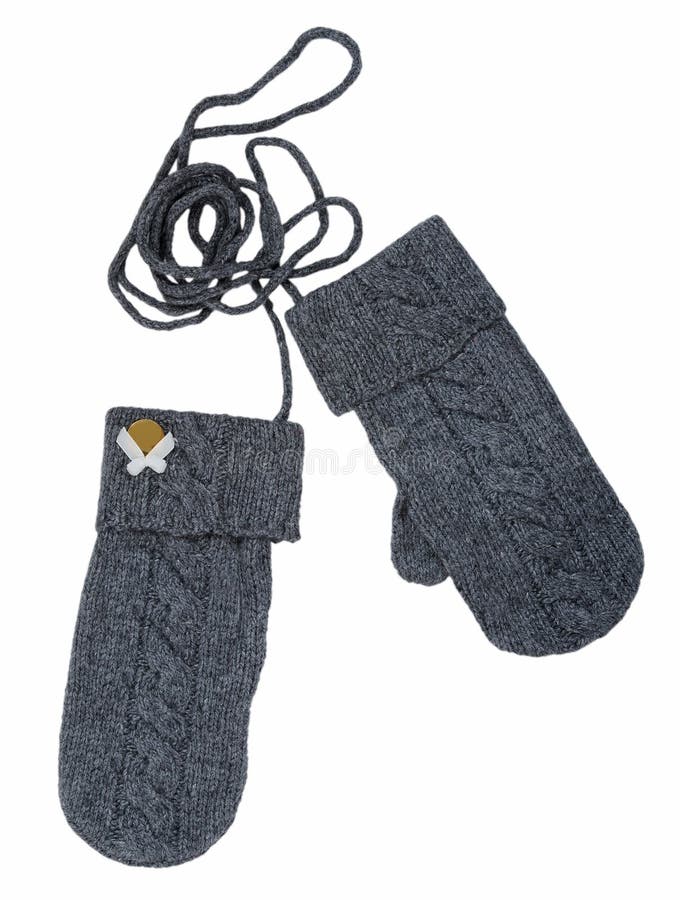 Gray woolen mittens stock image. Image of mitten, grey 28286531