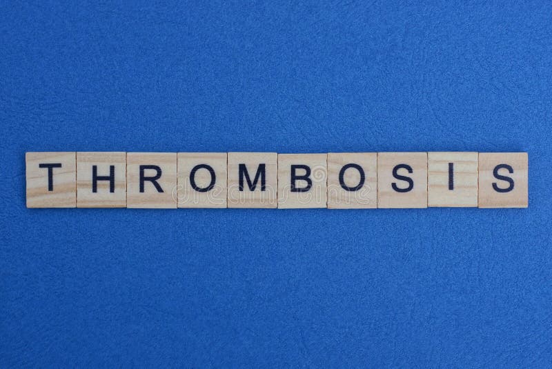 Gray word thrombosis from small wooden letters