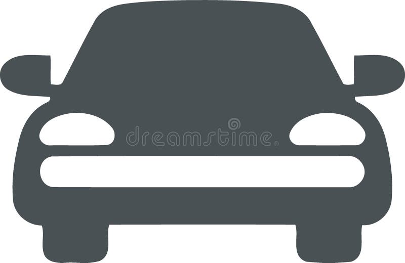 Vedere frontală pentru autoturisme în tonuri de gri stock illustration