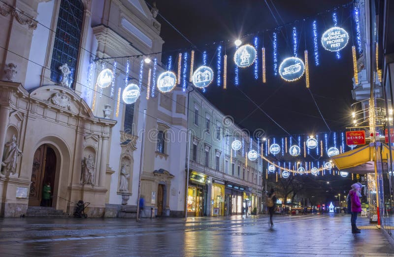 Graz, Austria-December 02, 2021: Beautiful Christmas Decorations and ...