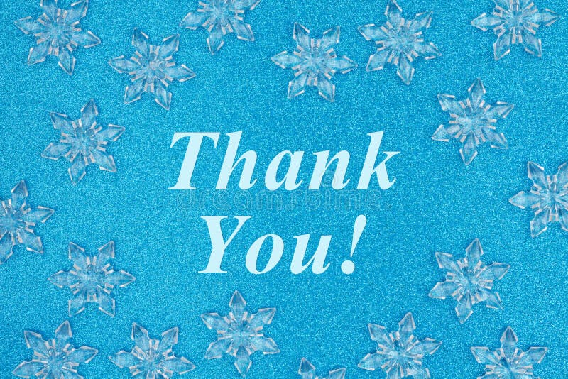 Grazie messaggio con i fiocchi di neve immagini stock libere da diritti Grazie messaggio con i fiocchi di neve immagini stock libere da diritti