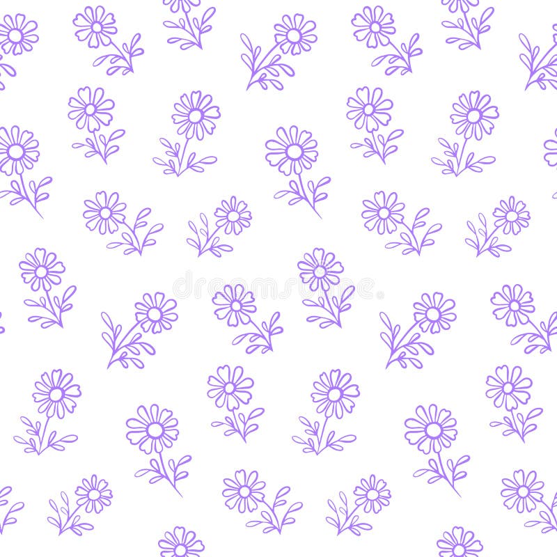 Graziosa bellezza, vettoriale di fiori viola, progettazione di pattern senza soluzione di continuità royalty illustrazione gratis