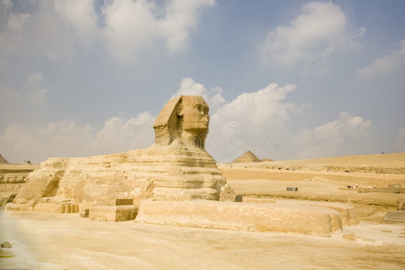 Great ancient sculpture of egyptian sphinx