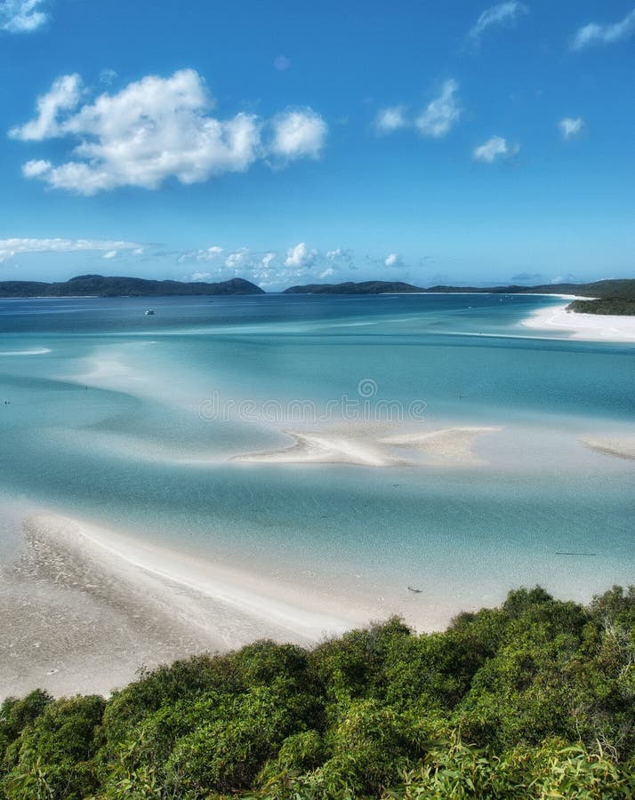 Großes Barriereriff, Australien. Wunderschöner Whitehaven Beach in den lizenzfreie stockfotos