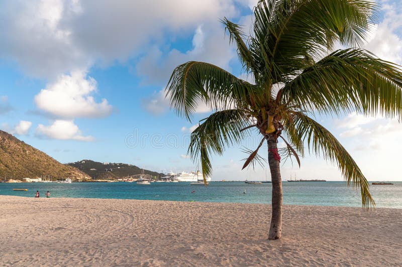 Great Bay beach - Philipsburg Sint Maarten Saint Martin - Caribbean tropical island stock photo Great Bay beach - Philipsburg Sint Maarten Saint Martin - Caribbean tropical island stock photo