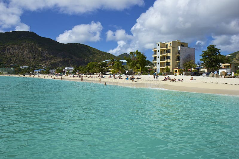Great Bay beach in St Maarten, Caribbean stock photos Great Bay beach in St Maarten, Caribbean stock photos