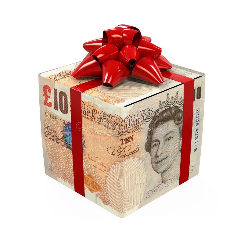 Great Britain Pound Money Gift Box Editorial Photography Illustration