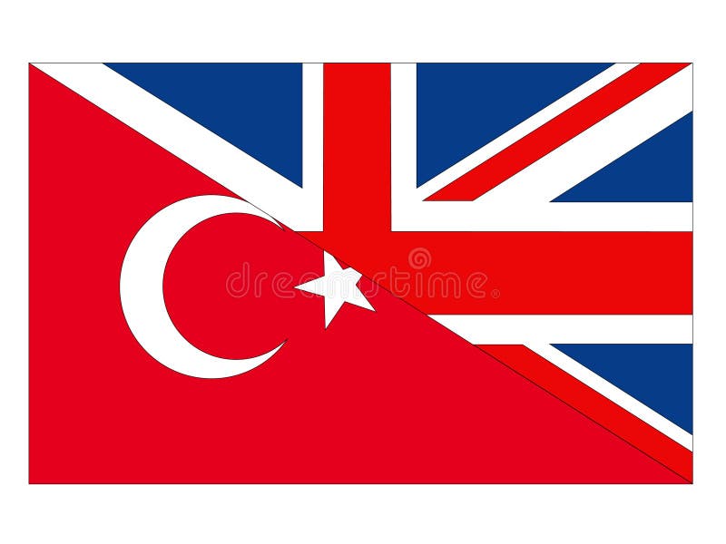 EU and Turkey Flags. Turkish and European Union Symbols with Abstract