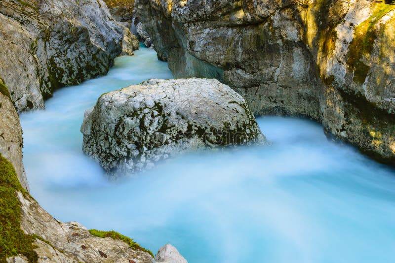Great canyon of Soca river, Slovenia royalty free stock photos Great canyon of Soca river, Slovenia royalty free stock photos