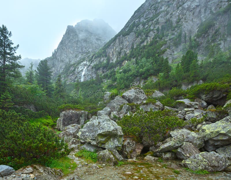 Letní pohled na Great Cold Valley (Vysoké Tatry, Slovensko).