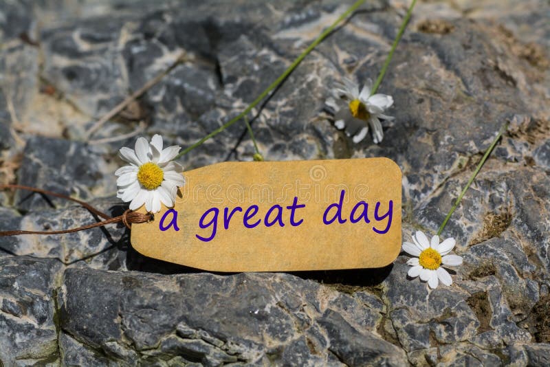 A Great day label stock images