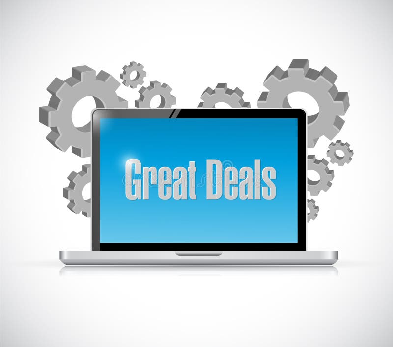 Great deals tech computer sign concept illustration design over a white background. Tech store illustrations