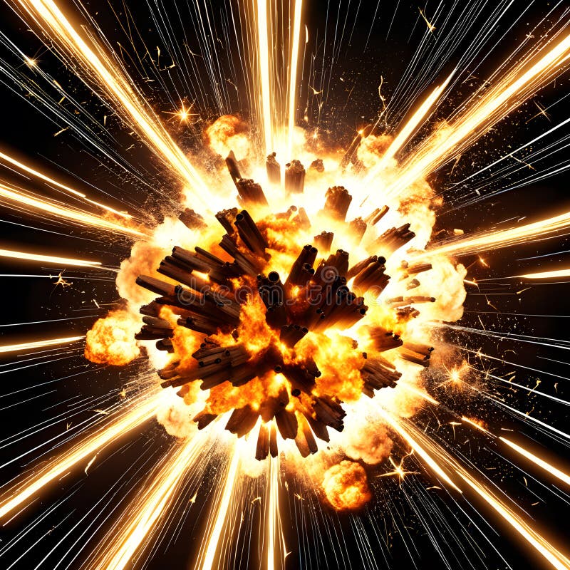 Great Explosion, AI-generatet Stock Illustration - Illustration of ...