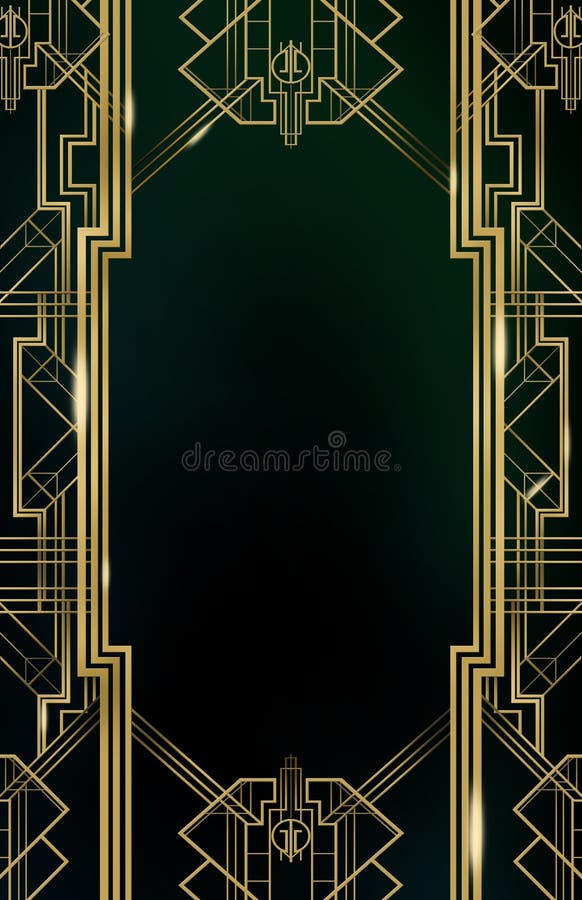 Great Gatsby Movie Inspiration Film Backdrop Background Poster Signage Art Deco Architecture Gold Silver Graphic Design Texture