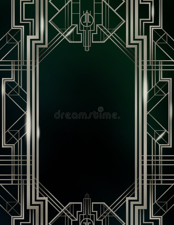 Great Gatsby Movie Inspiration Film Backdrop Background Poster Signage Art Deco Architecture Gold Silver Graphic Design Texture