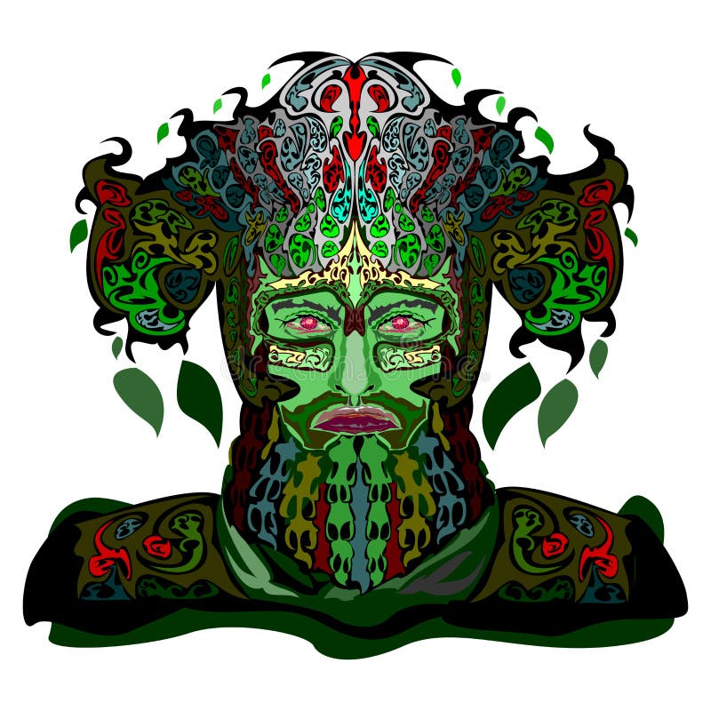 Great green king of the forest royalty free illustration
