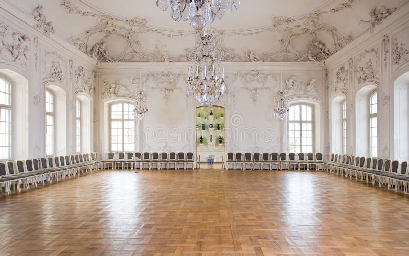 Great Hall Ballroom in Rundale Palace stock images Great Hall Ballroom in Rundale Palace stock images