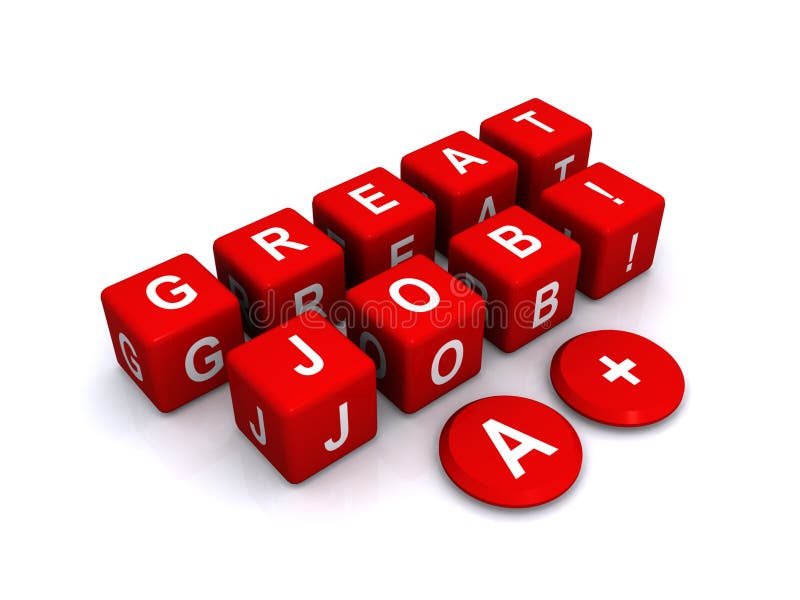 Great job a+ stock image. Image of squares, white, great - 25942685