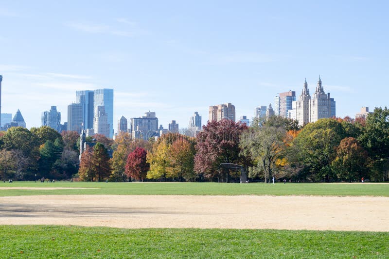 Great Lawn Located in the Heart of Central Park during the Fall Stock ...