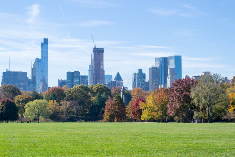 Great Lawn Located in the Heart of Central Park during the Fall Stock ...