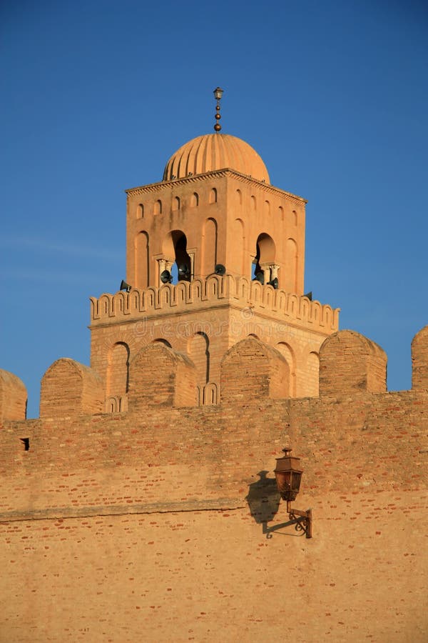 Great Mosque of Kairouan (Tunisia) Stock Image - Image of arch, minaret