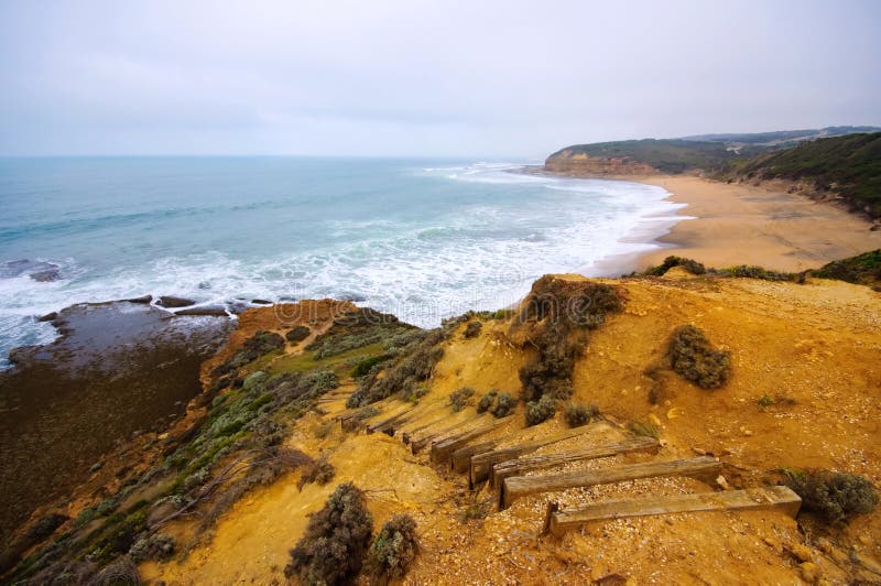 Great Ocean Drive cliff and beach