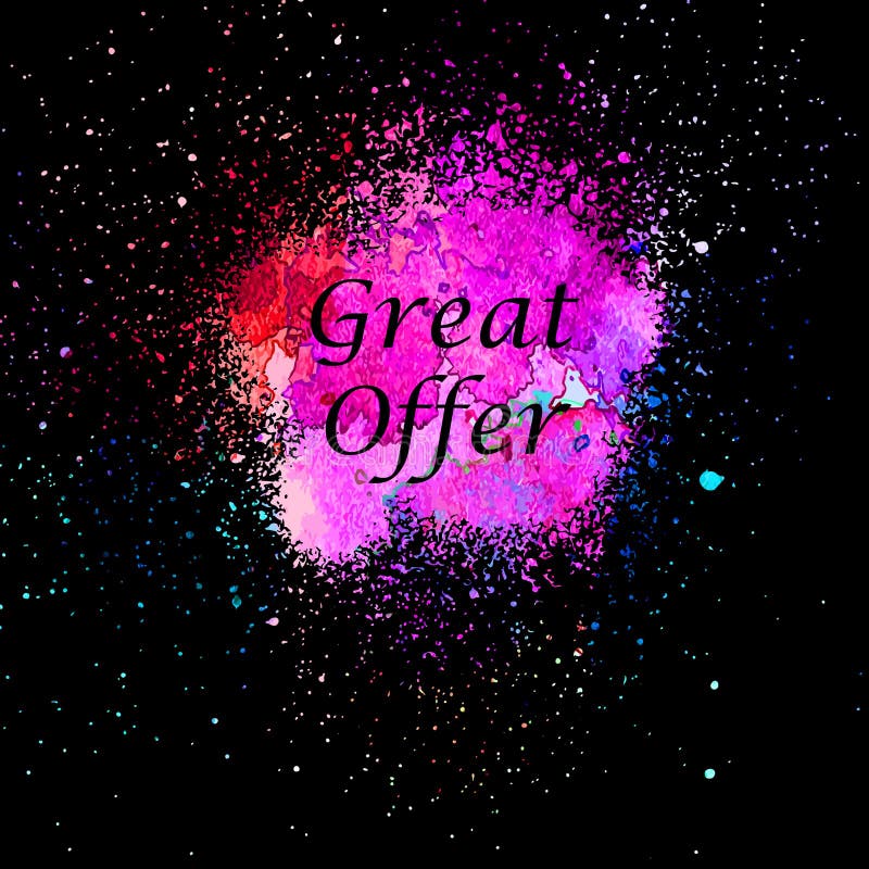 Great Offer Bright Vector Watercolor Splash Stock Vector