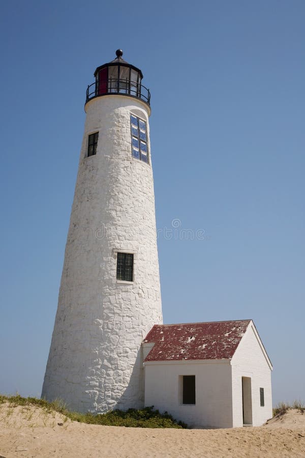 Great Point Lighthouse Tower on Nantucket Island Stock Image Image of