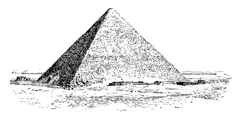 Great Pyramid of Giza, Egyptian Architecture, Vintage Engraving Stock ...