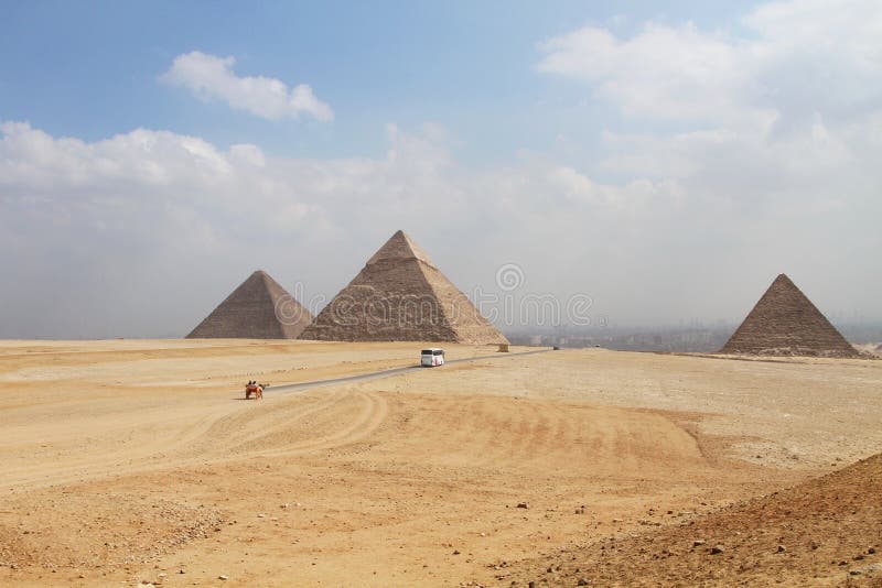 Great pyramids in Giza, Egypt