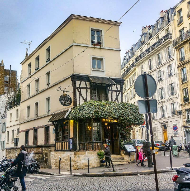 The Restaurant Le Basilic , Montmartre Quarter, Paris, France