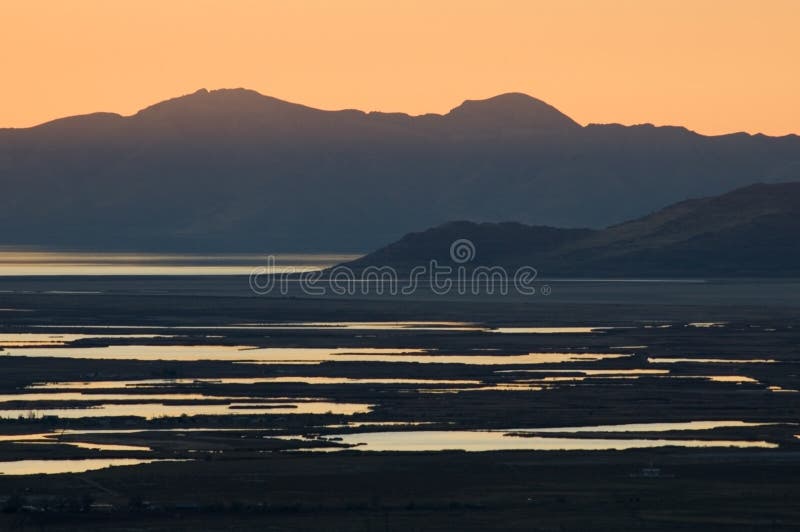 Salt Lake Valley Sunset Panorama Stock Image Image of salt, beauty