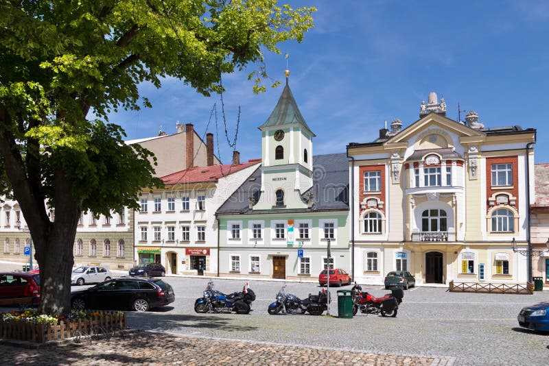 Great square, Kraliky town, East Bohemia, Czech republic, Europe