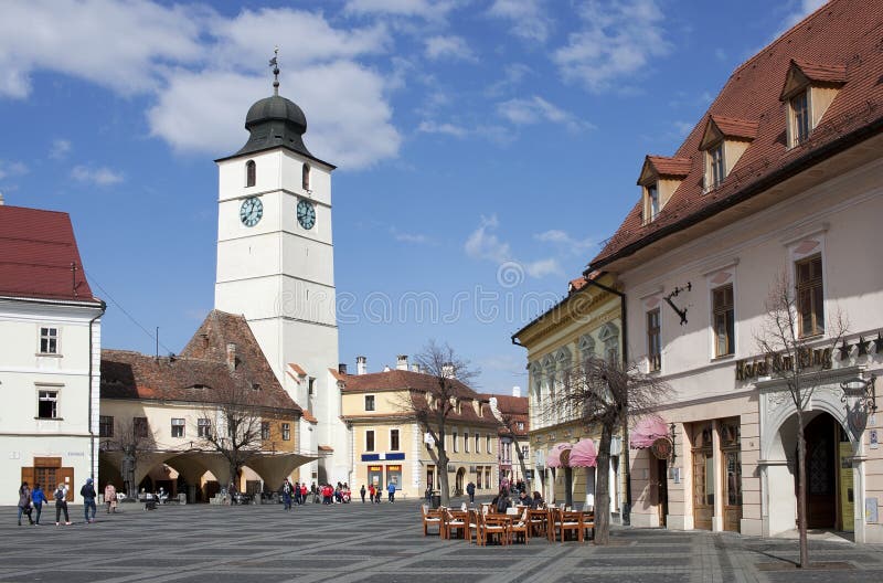 Town hall with town hall square in Hermannstadt (Sibiu), Romania Stock  Photo - Alamy