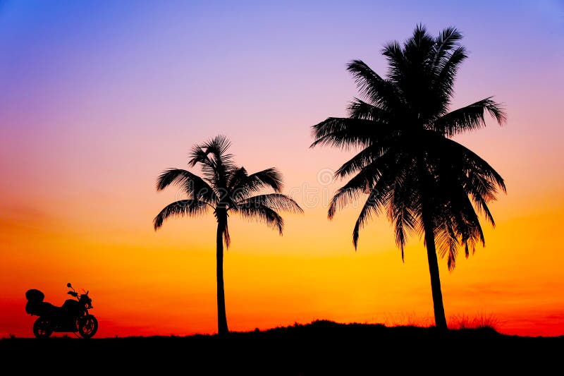 Great sunset with silhouette