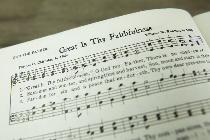 Great is Thy Faithfulness Christian Worship Hymn by Thomas Chisholm. Classic Christian worship hymn extolling God's faithful dealings with his people by Thomas royalty free stock photos