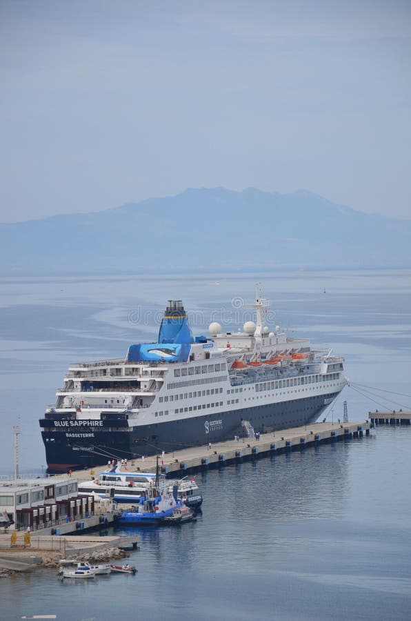 Great views from Bodrum, cruise ship approaching Bodrum port, this is Turkiye, the most beautiful holiday destination in Turkey