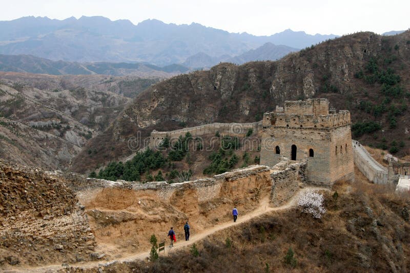 Velká čínská Zeď Simatai skutečné archaické Velké Zdi, které nebyly přestavěn, moderní, který se nachází v Pekingu, Čína.