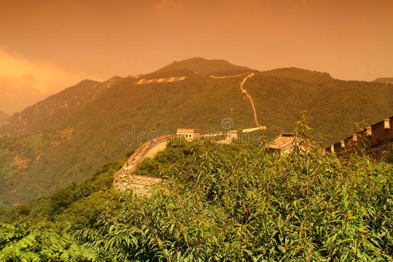 Chinese Dragon(Great Wall) stock photo. Image of golden 15276680