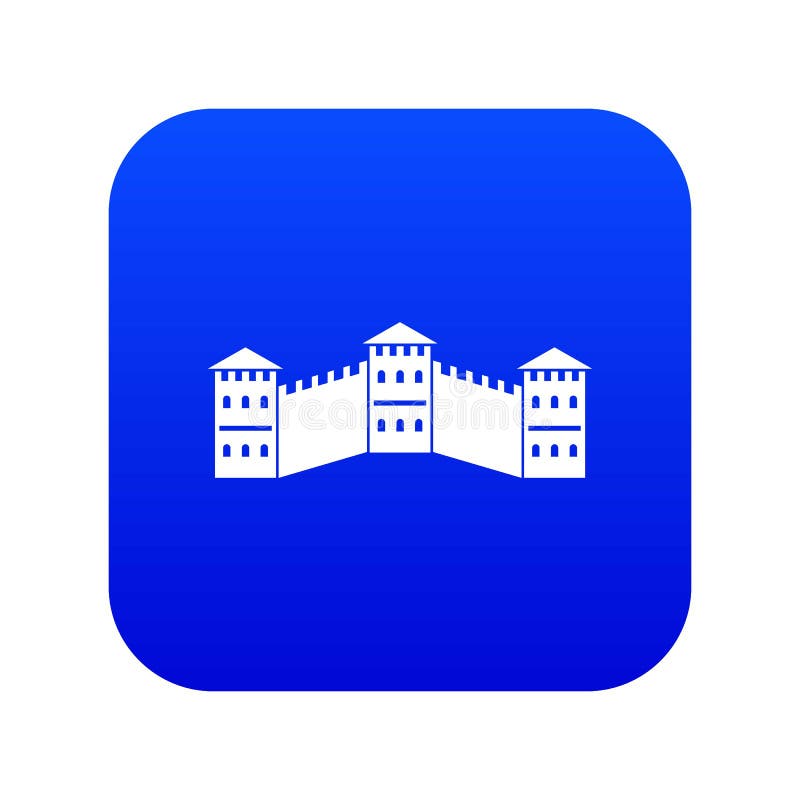 Great Wall of China icon digital blue vector illustration Great Wall of China icon digital blue vector illustration